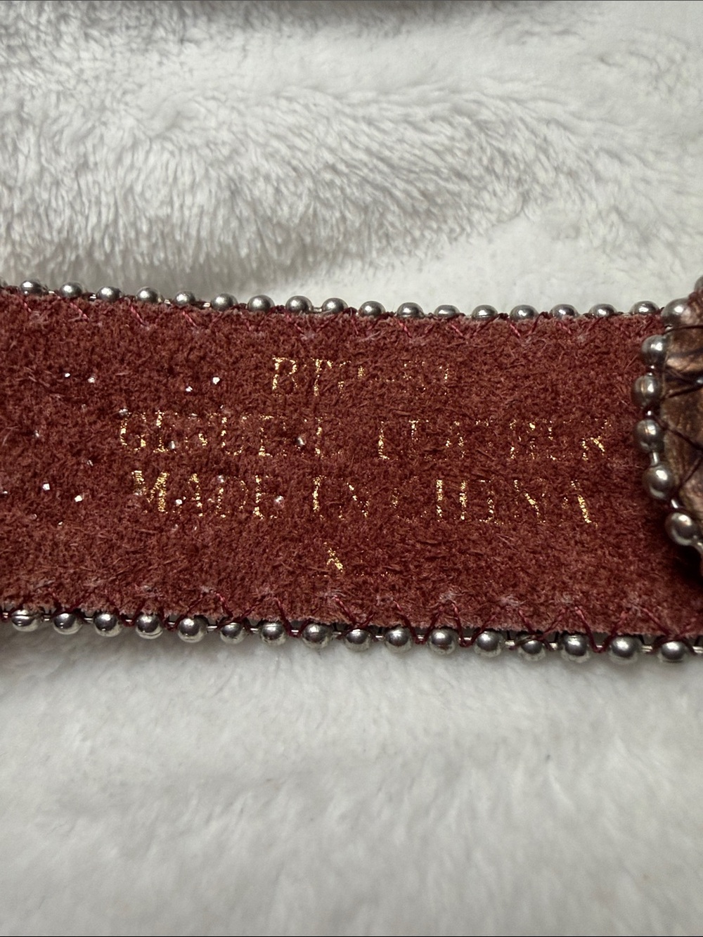 Western Belt with Silver Accents NO Buckle - Picture 4 of 7
